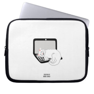 Capa Para Notebook Gato Branco Dormindo na Bolsa de laptop do Laptop