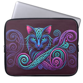 Capa Para Notebook Gato Celta Colorido