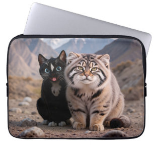 Capa Para Notebook Gato Cheerful vs. Gato Grumpy - Humor