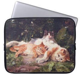 Capa Para Notebook Gato com Gatinhos de Arte Bela