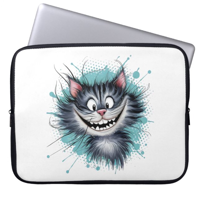 Capa Para Notebook Gato com sorriso. (Frente)