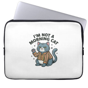 Capa Para Notebook Gato da Manhã Gravura Vintage Camiseta de Gato Eng