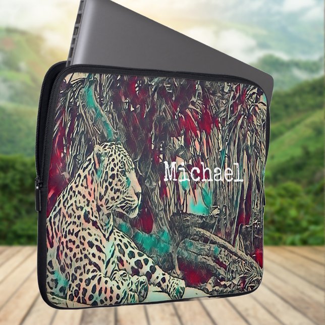 Capa Para Notebook Gato da Selva Monocromático (Criador carregado)