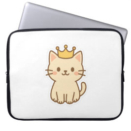 Capa Para Notebook Gato de Fofinho majestoso com uma Coroa