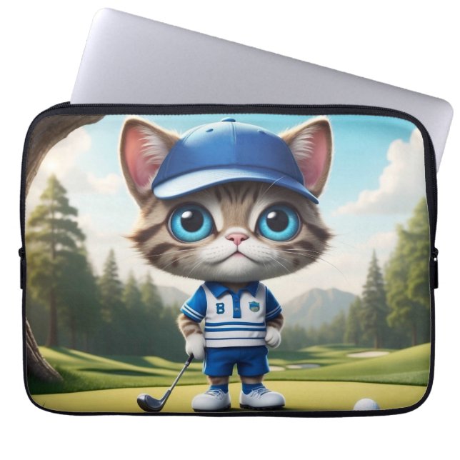 Capa Para Notebook Gato de Golfe (Frente)