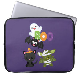 Capa Para Notebook Gato de Halloween, Bat, Mamã e Fantasma