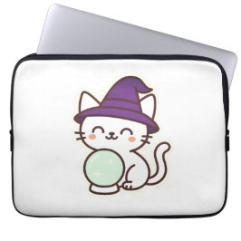 Capa Para Notebook Gato de Halloween de Kawaii - Mágico e Adorável Sp