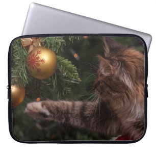 Capa Para Notebook Gato de Natal