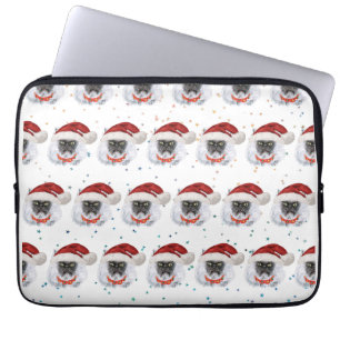 Capa Para Notebook Gato de Natal de Cinzas bonitas para amantes felin