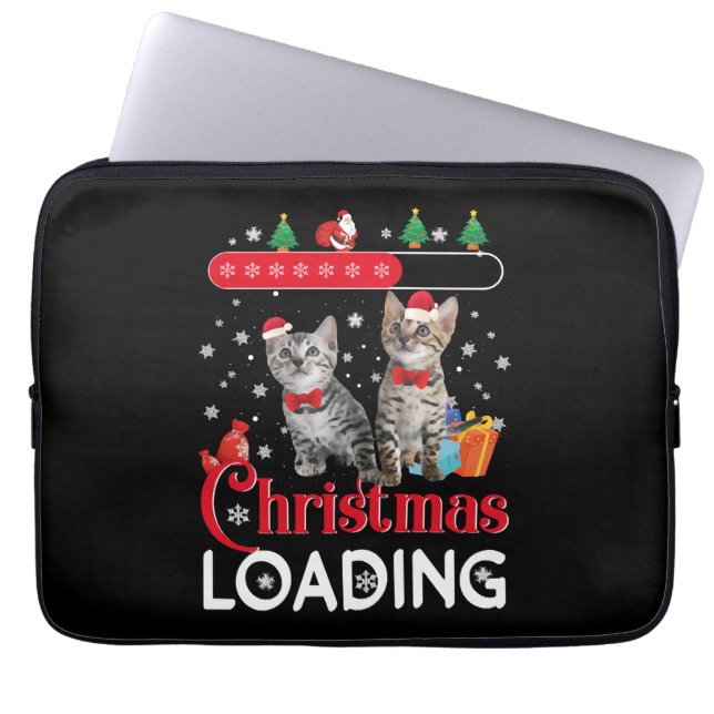 Capa Para Notebook Gato de Natal Feliz (Frente)