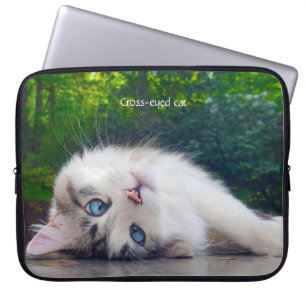 Capa Para Notebook Gato De Olhos Cruzados