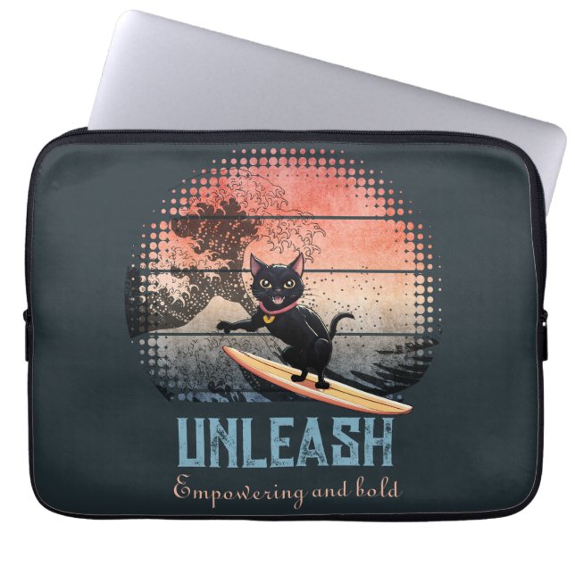 Capa Para Notebook Gato de Onda Sunset (Frente)
