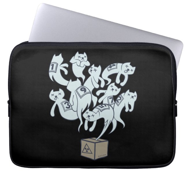 Capa Para Notebook Gato de Schrödinger 9 vidas (Frente)