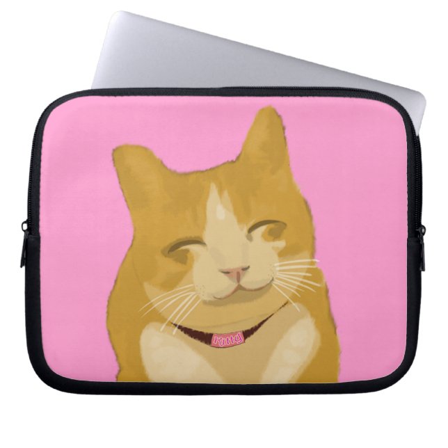 Capa Para Notebook Gato de sorriso bonito (Frente)