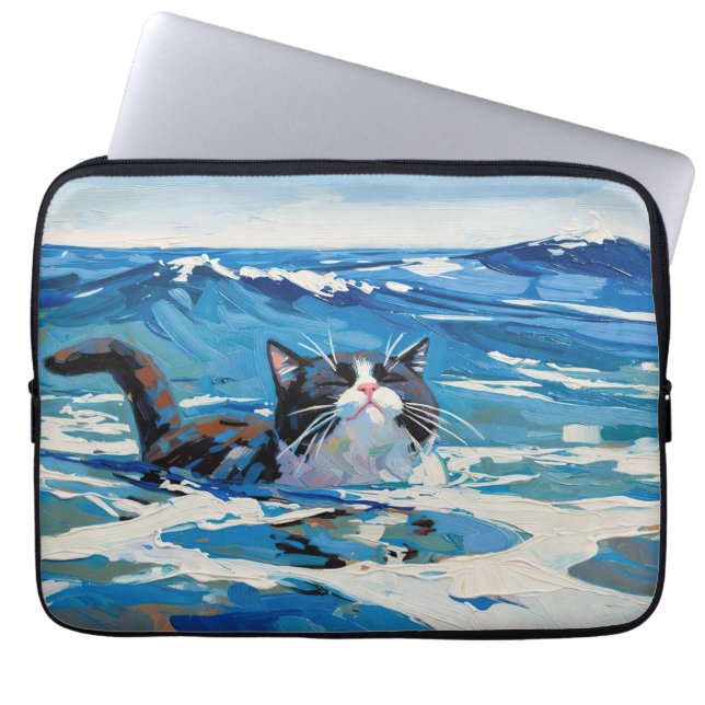 Capa Para Notebook Gato E O Oceano (#3) (Frente)