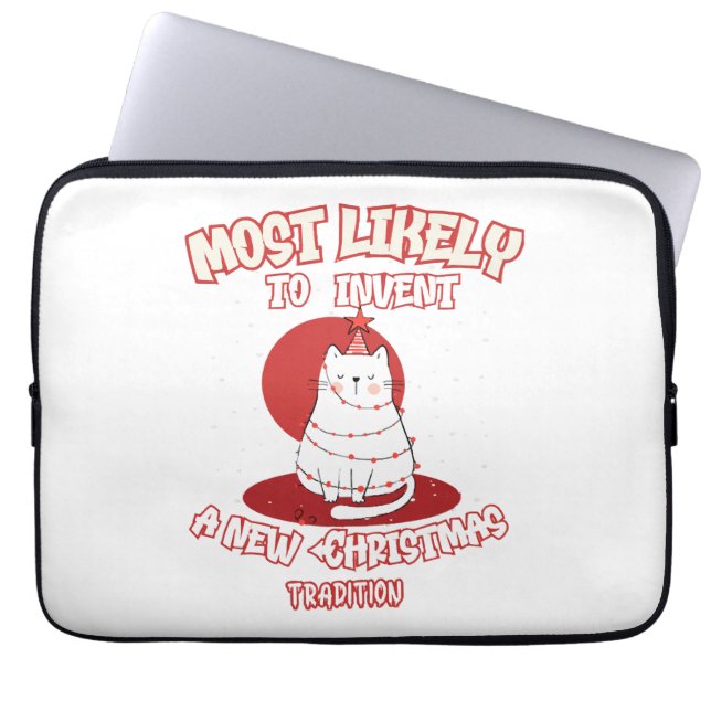 Capa Para Notebook Gato Engraçado Mais Provável Para Inventar Um Novo (Frente)