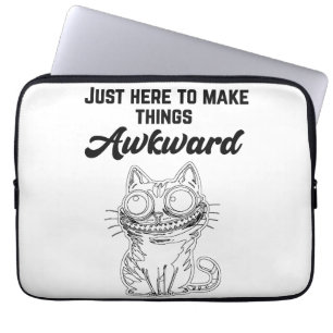 Capa Para Notebook Gato Engraçado - Só aqui para fazer as coisas desc
