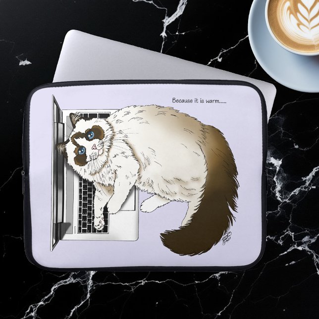 Capa Para Notebook Gato Felpudo Ragdoll Lavanda Laptop Engraçado (Criador carregado)