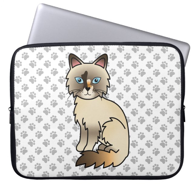 Capa Para Notebook Gato Fofo de Casca de Tartaruga Birman / Ragdoll & (Frente)