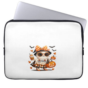 Capa Para Notebook Gato fofo de Halloween � Gatinho de bruxa Kawaii c