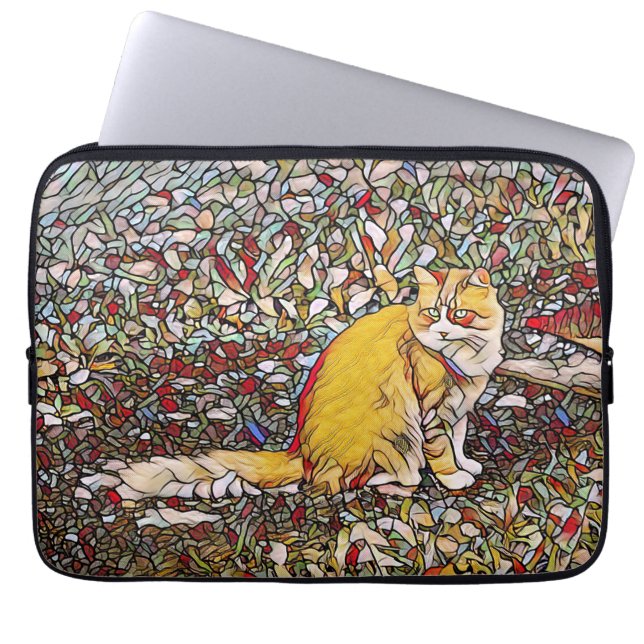 Capa Para Notebook Gato gengibre bonito para caminhar (Frente)