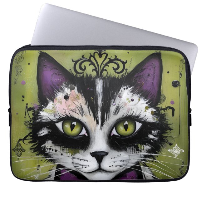 Capa Para Notebook Gato Gótico (Frente)