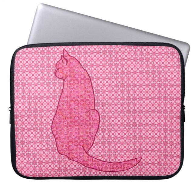 Capa Para Notebook Gato Japonês - Fúchsia Pink Batik (Frente)