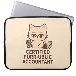 Capa Para Notebook Gato Kawaii Fofo Contador Público Certificado Engr