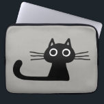 Capa Para Notebook Gato legal de Gatinho Preto | Whimsic Animal Art<br><div class="desc">Proteja o seu computador com esta bolsa de laptop legal de gato preto. Gatinho preto Quirky com olhos redondos grandes e cauda longa. Um design de felino divertido para amantes de gatos. Visite o Doodle World de Jenn para obter ainda mais acessórios de eletrônicos com este gato preto branco.</div>