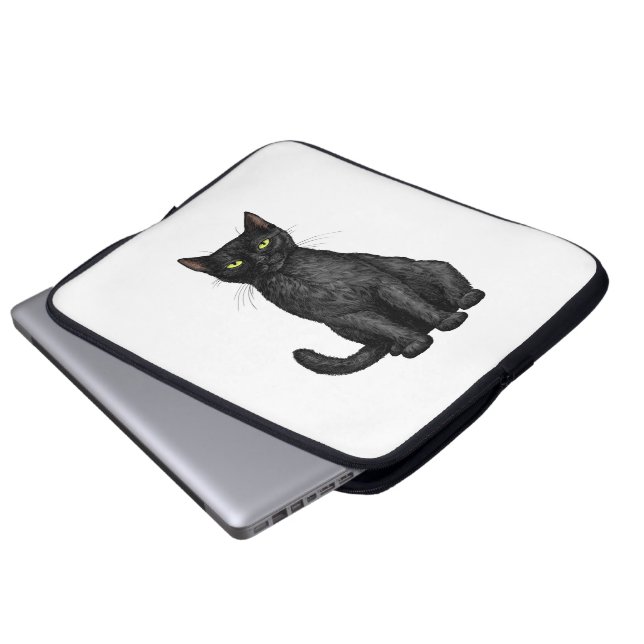Capa Para Notebook Gato negro (Frente Inferior)
