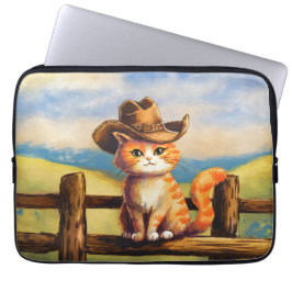 Capa Para Notebook Gato Pai Pintado com Aquarela