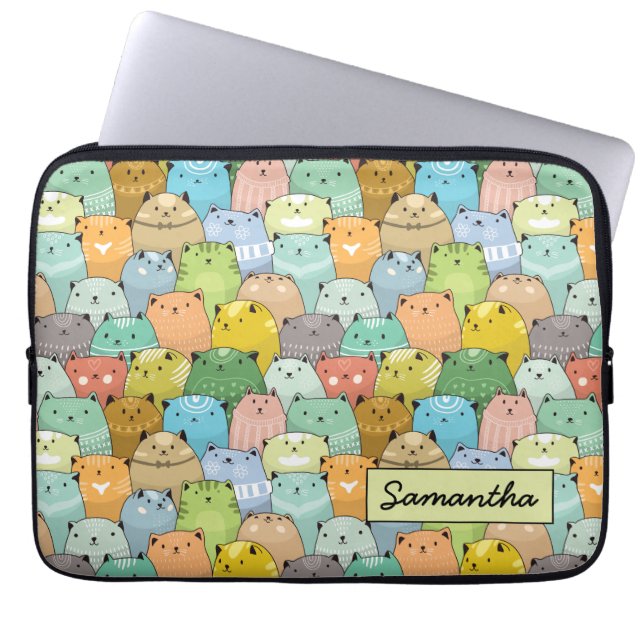 Capa Para Notebook Gato Personalizado Super Bonito (Frente)