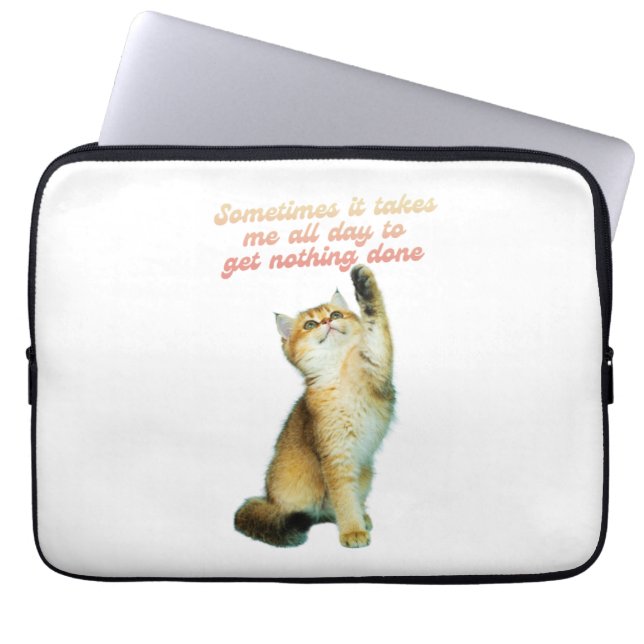 Capa Para Notebook Gato Preguiçoso De Gato Engraçado De Pão (Frente)
