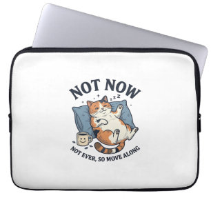 Capa Para Notebook Gato Preguiçoso Não Agora Gravura Vintage Design d