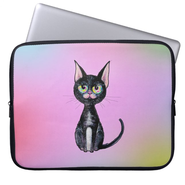 Capa Para Notebook Gato Preto (Frente)