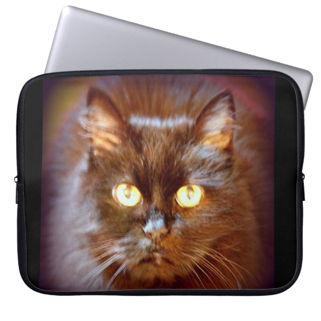Capa Para Notebook gato preto (Frente)