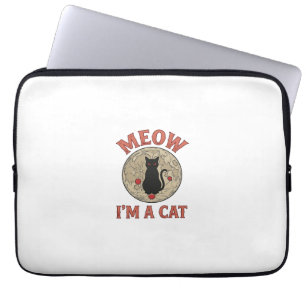 Capa Para Notebook Gato Preto Engraçado Lua Vintage Design de Hallowe