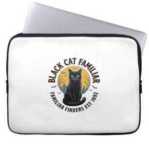 Capa Para Notebook Gato Preto Familiar Design de Resgate de Halloween