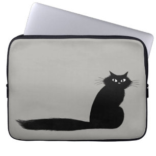 Capa Para Notebook Gato Preto Longo de Cabelo com Cauda Longa