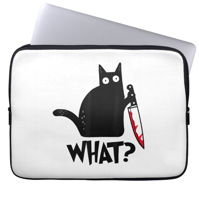 Capa Para Notebook Gato Que_ Engraçado Gato Preto  (Frente)
