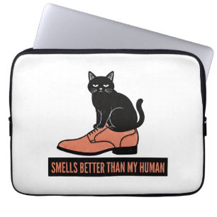 Capa Para Notebook Gato Sarcástico em Sapato Meme de Linocut