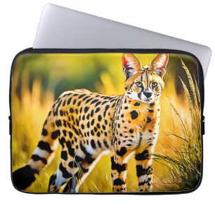 Capa Para Notebook Gato Spotado de Savannah Serval Africano