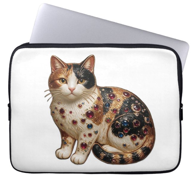 Capa Para Notebook Gato Xadrez Fino Estilo Antigo  (Frente)