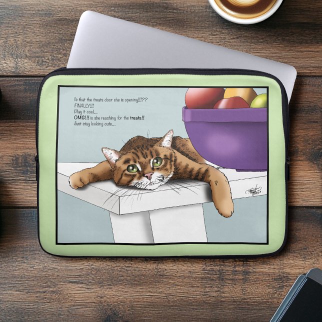 Capa Para Notebook Gatos Atraentes Laranja Tabby Tratam de Comédia na (Criador carregado)
