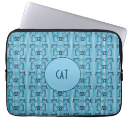 Capa Para Notebook Gatos Azuis - Stripes hipnóticas Design Personalid