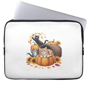 Capa Para Notebook Gatos Caem Abóboras de Outono de Ação de Graças Gi