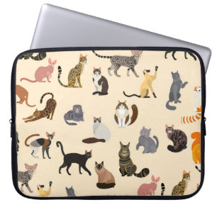 Capa Para Notebook Gatos Coloridos: Diferentes Padrões De Raças