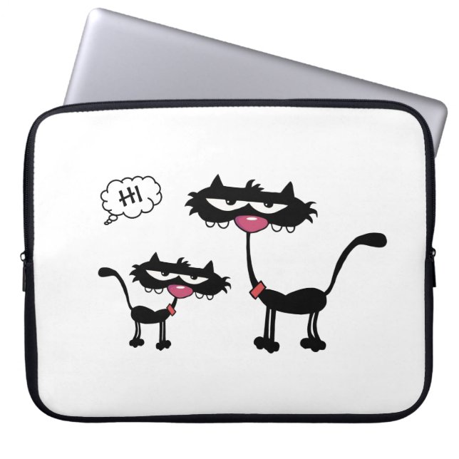 Capa Para Notebook Gatos de Caractere de Cinto (Frente)