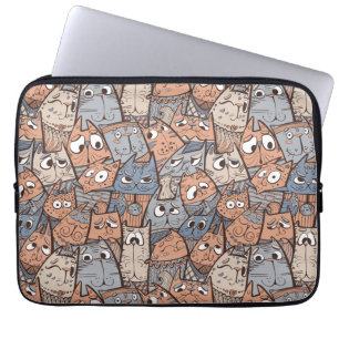 Capa Para Notebook Gatos de Desenho Animado Divertidos