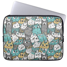 Capa Para Notebook Gatos de Desenho Animado Divertidos